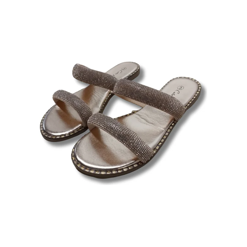 Casual Rhinestone Flat Sandals - Image 5