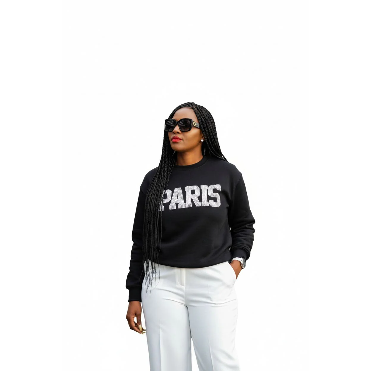 Round Neck Paris France Gift Sweatshirt Top. - Image 2