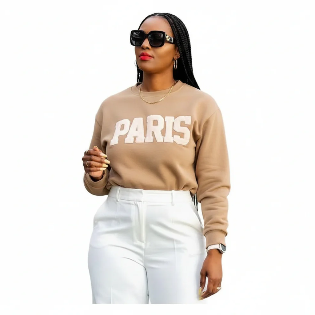 Round Neck Paris France Gift Sweatshirt Top. - Image 5