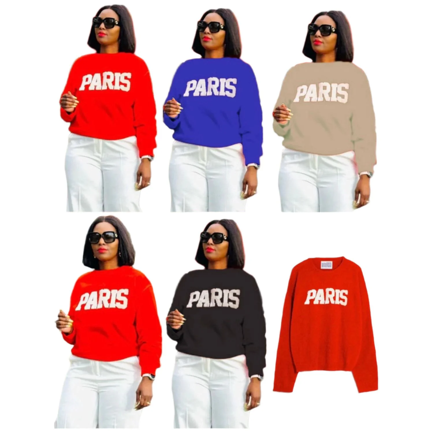 Round Neck Paris France Gift Sweatshirt Top. - Image 6
