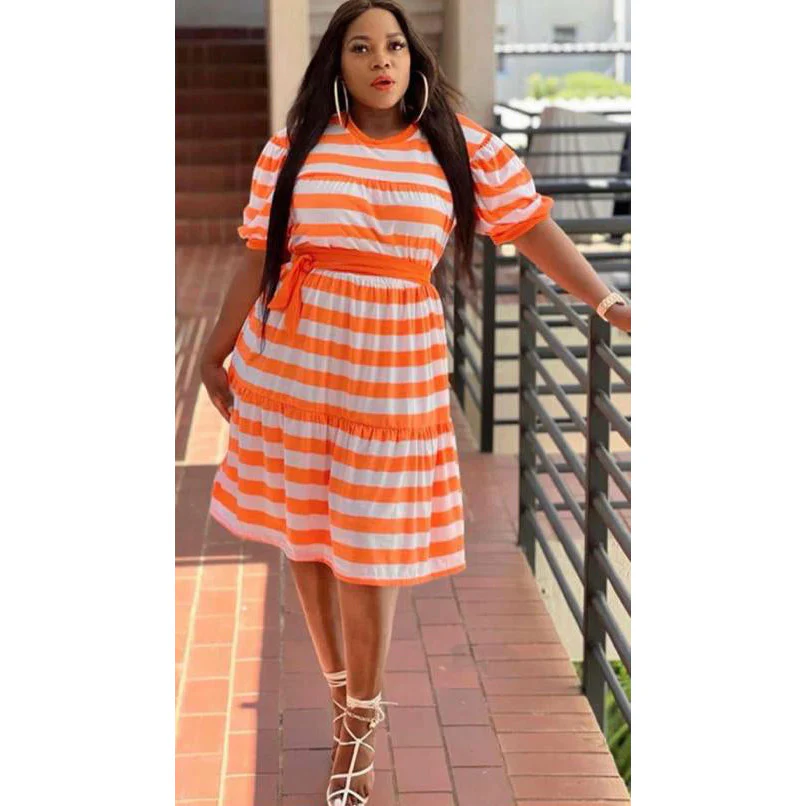 Casual Short Sleeve Round Neck Dress - Image 2