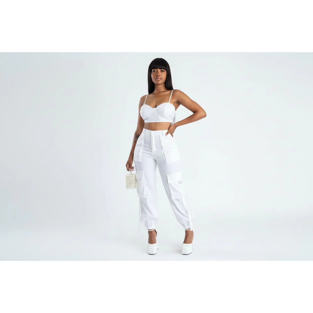Casual Solid Color Top and Pant Set - Image 5