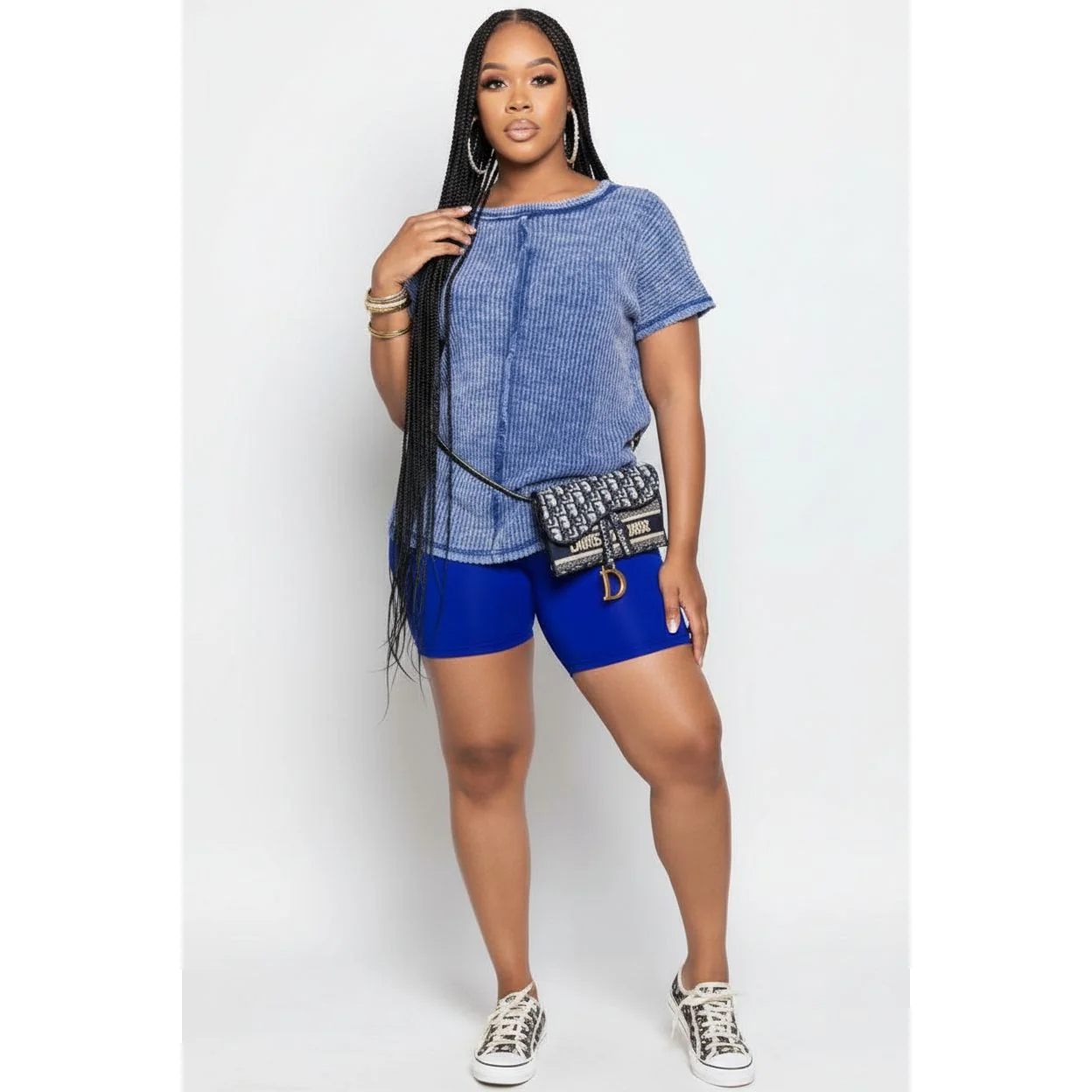 Casual Sports Two Piece Set Short Sleeve T-Shirt with Short Tights - Image 4