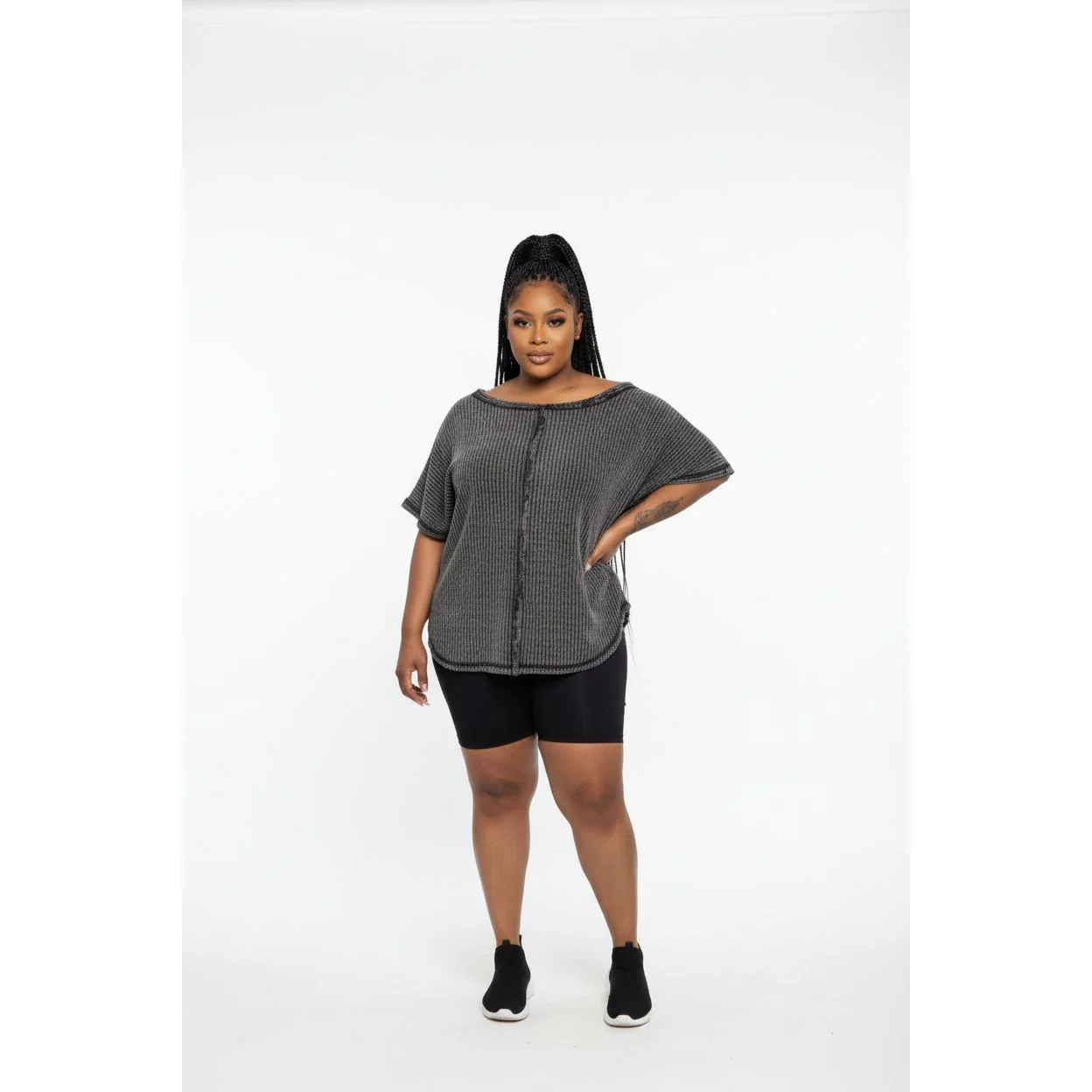 Casual Sports Two Piece Set Short Sleeve T-Shirt with Short Tights - Image 5