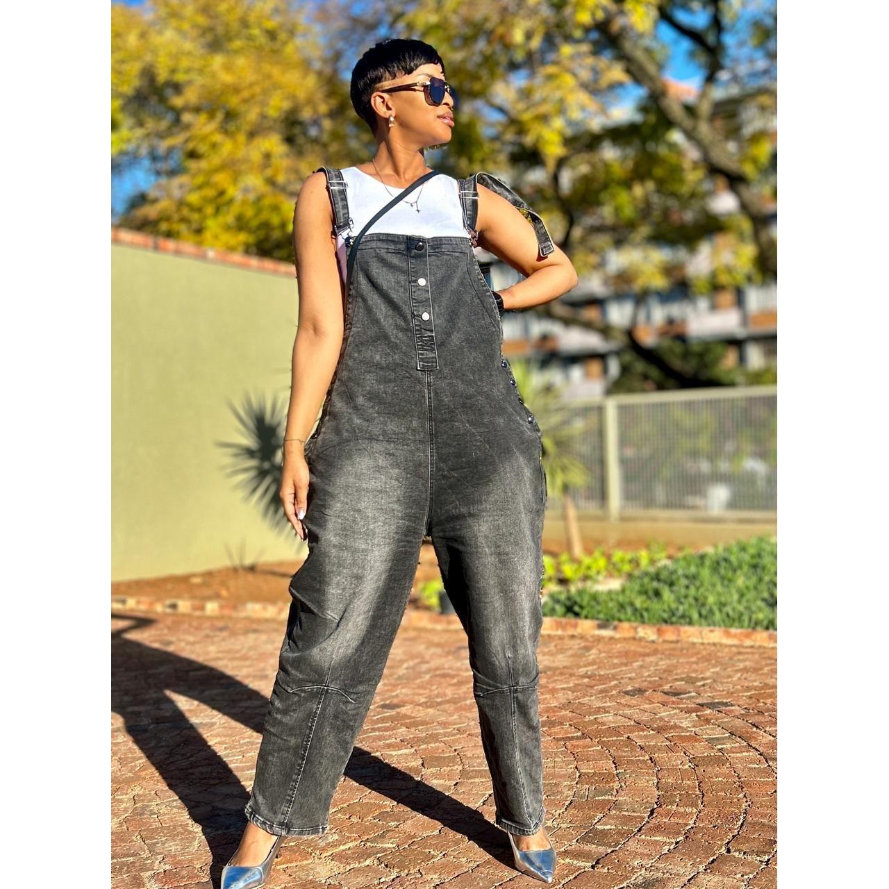 Casual Strappy Denim Jumpsuit - Image 3