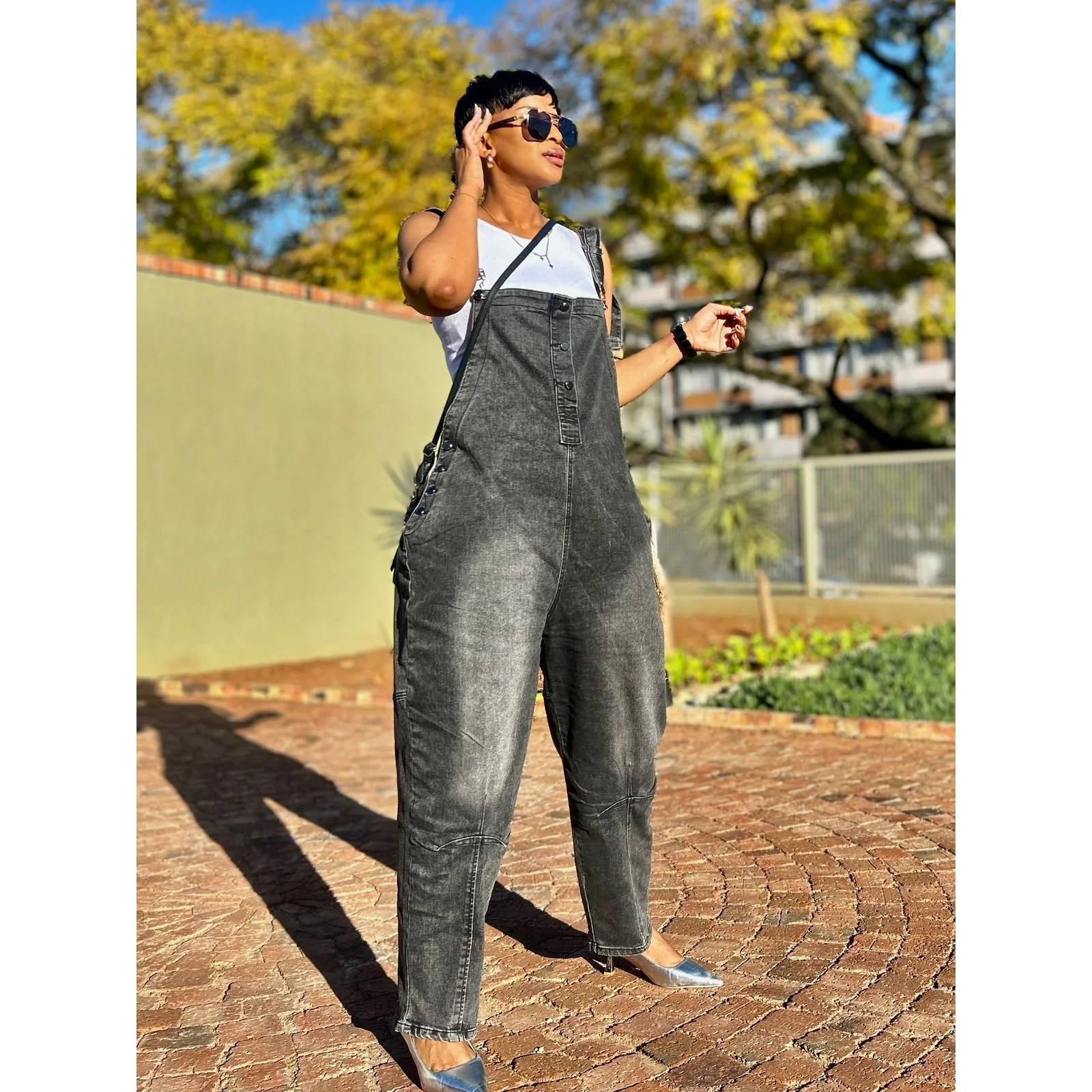 Casual Strappy Denim Jumpsuit - Image 6