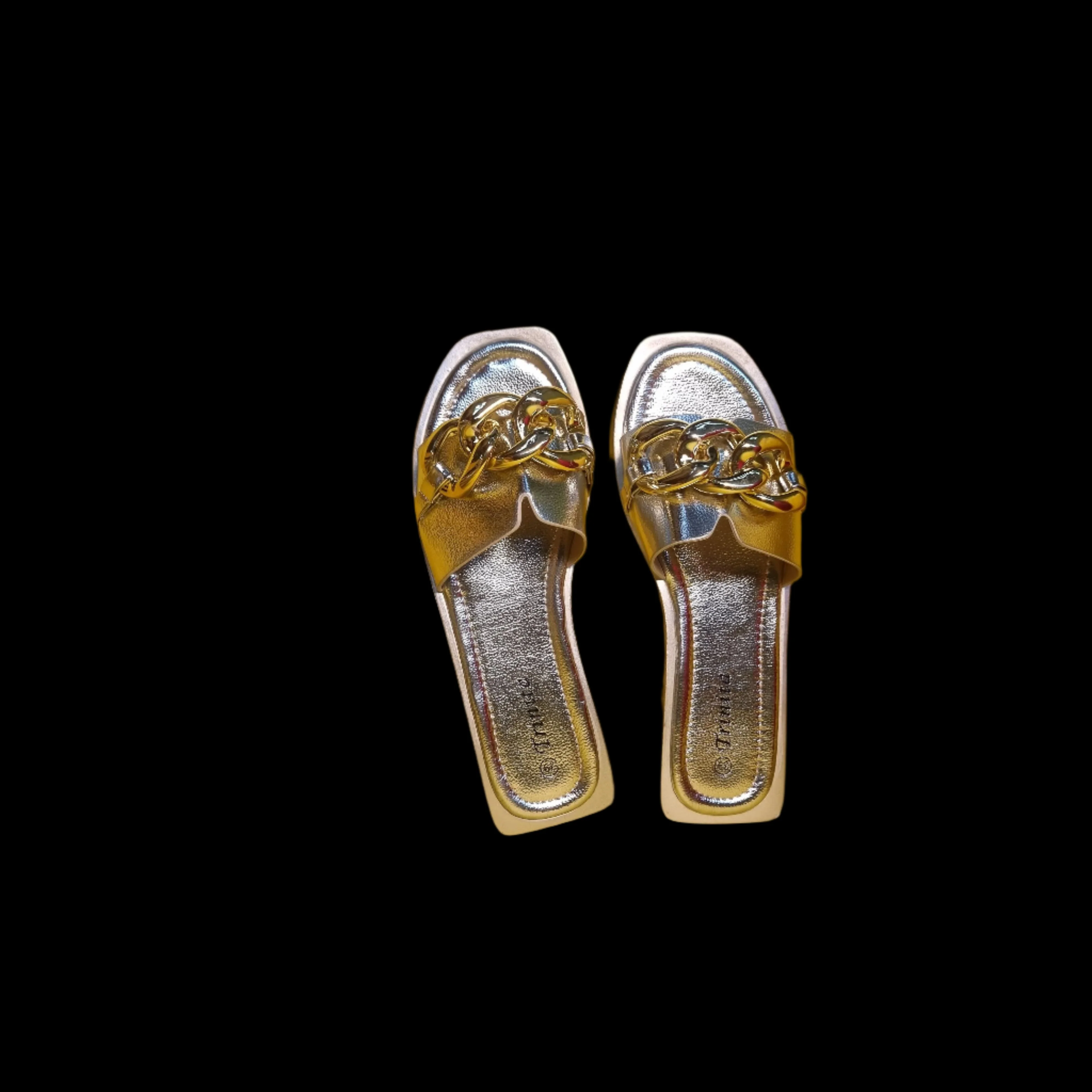 Chain Detail Flat Slide Sandals. - Image 2