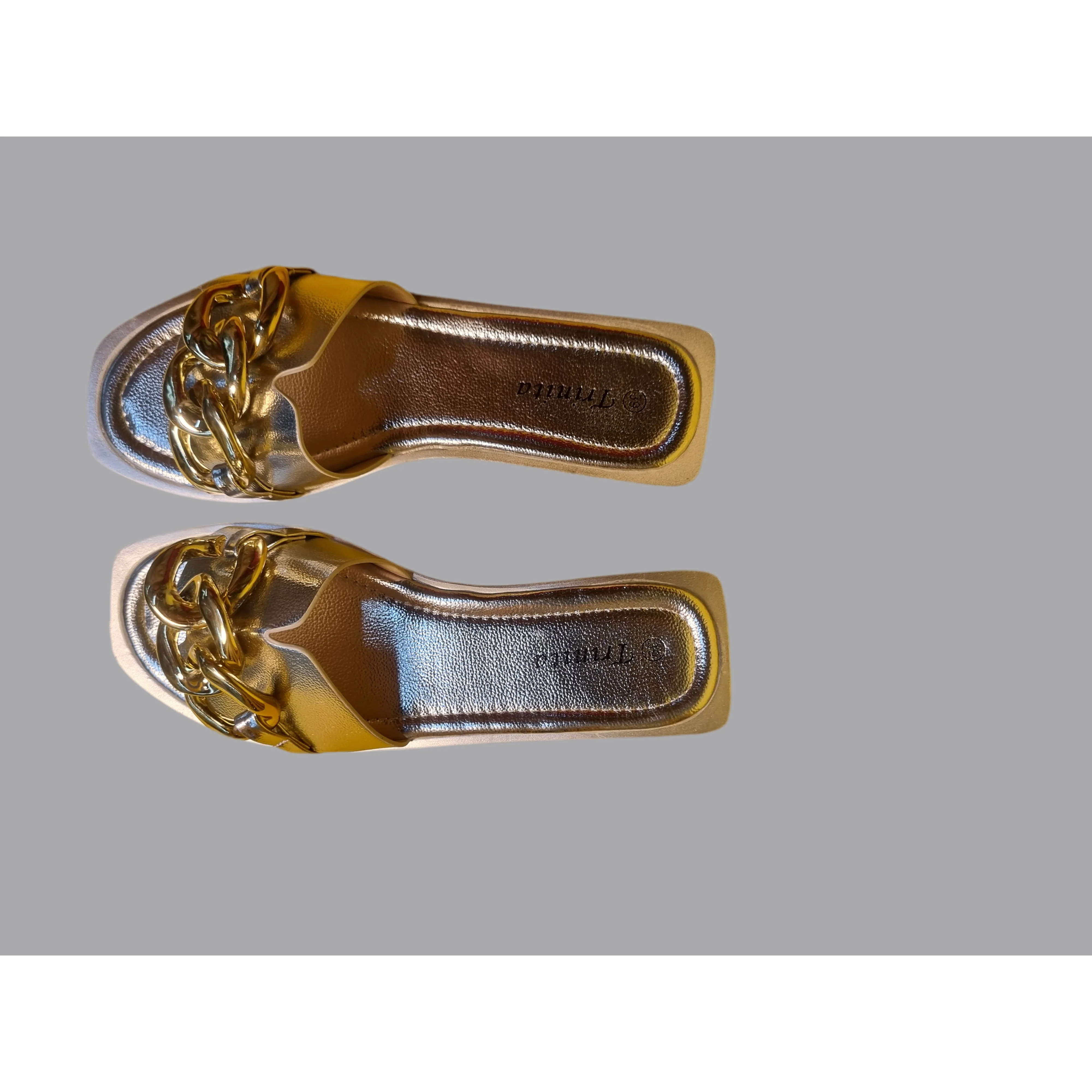 Chain Detail Flat Slide Sandals. - Image 4