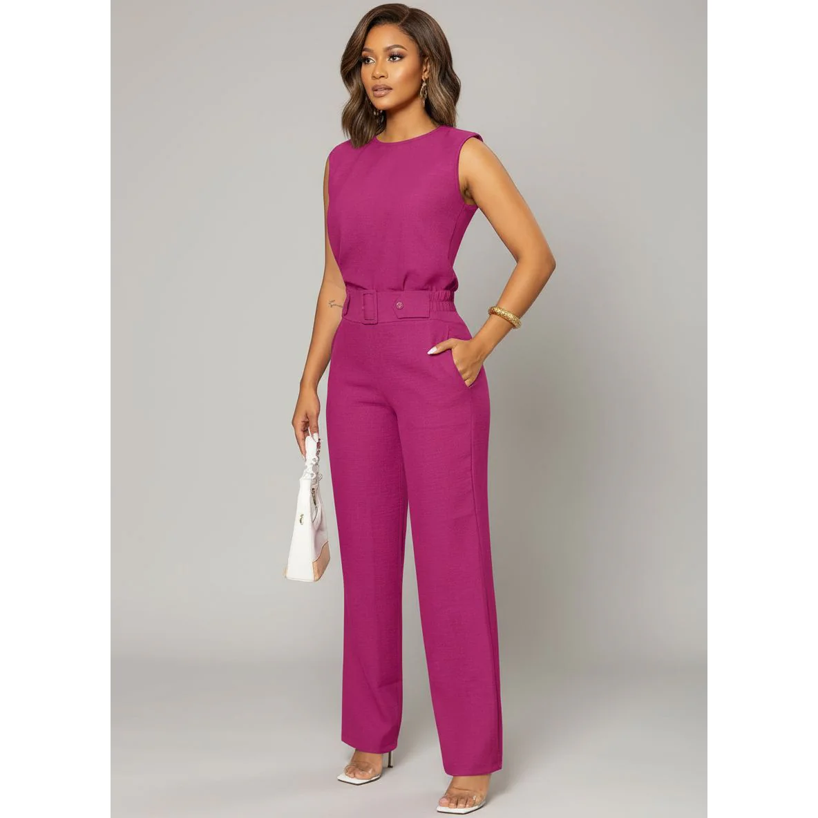 Chic  Sleeveless Top & High-Waist Pants 2-Piece Set - Image 5