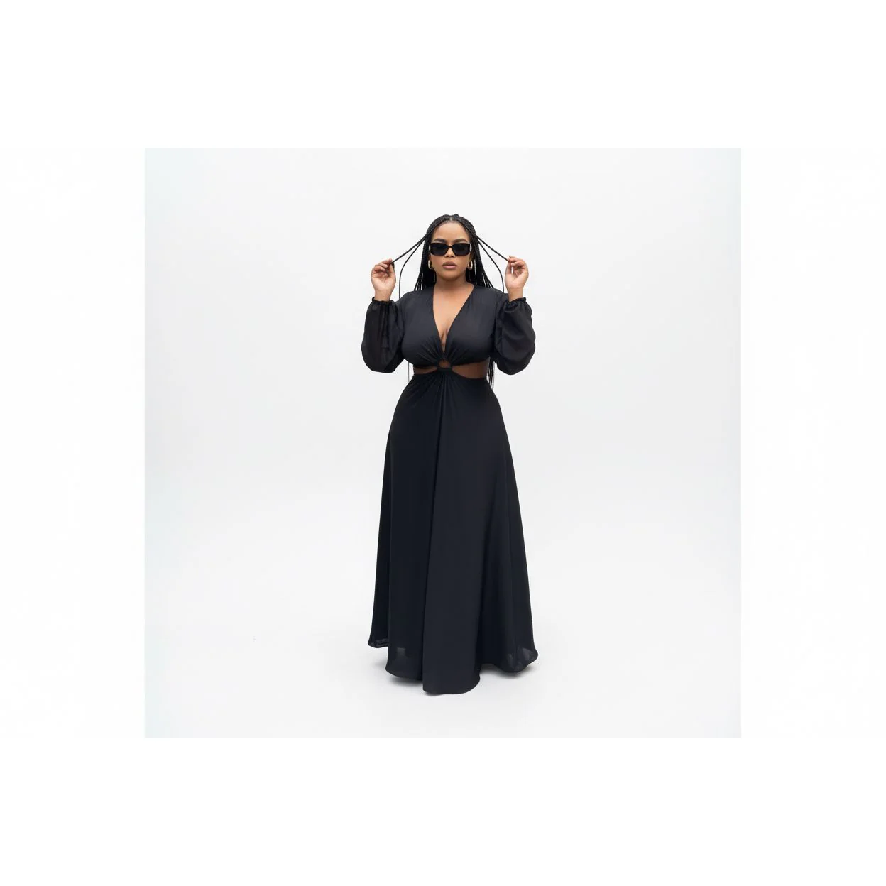 Chiffon Cut Out Maxi Dress - Image 6