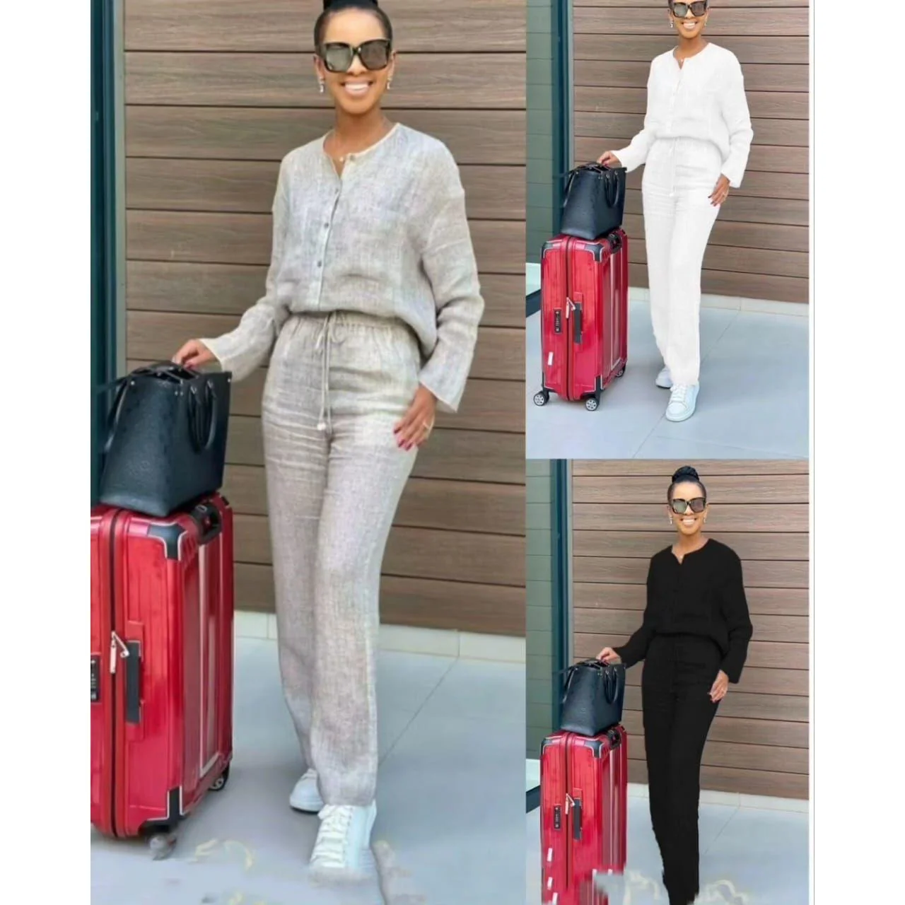 Chinese Collar 2 Piece Lounge Set - Image 2
