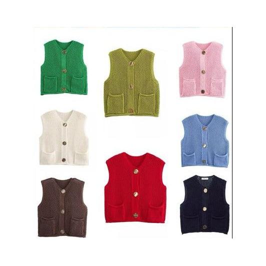 Chiquease New V-Neck Ribbed Knitted Cardigan Vest - Image 7