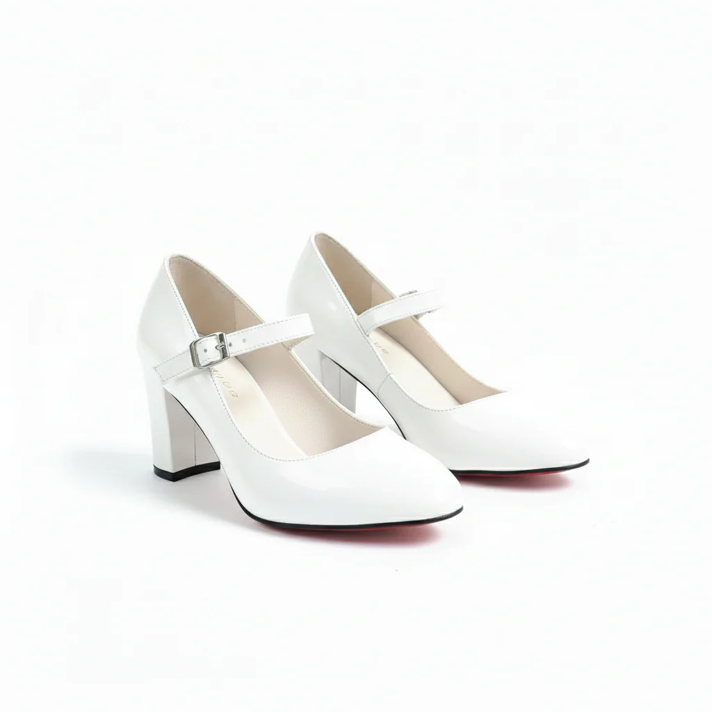 Work Pumps Comfortable Square Block Heels Closed Toe - Image 2