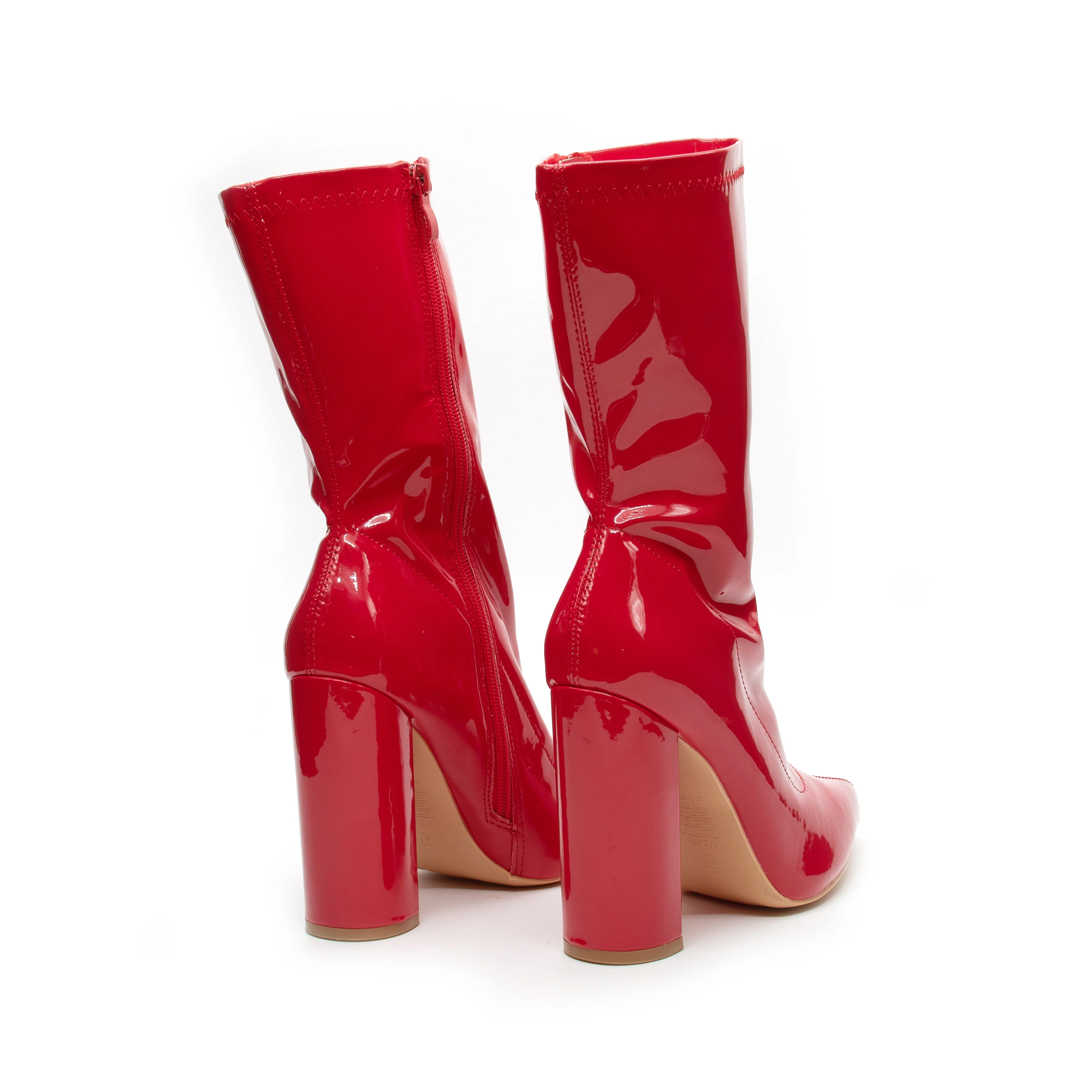 Chunky Patent Side Zipper Boots - Image 8