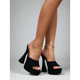 Chunky Platform Slip On High Heel Mules. - Image 7