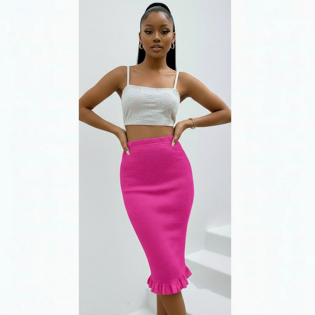 Sexy Ruffle Midi Skirt - Image 3