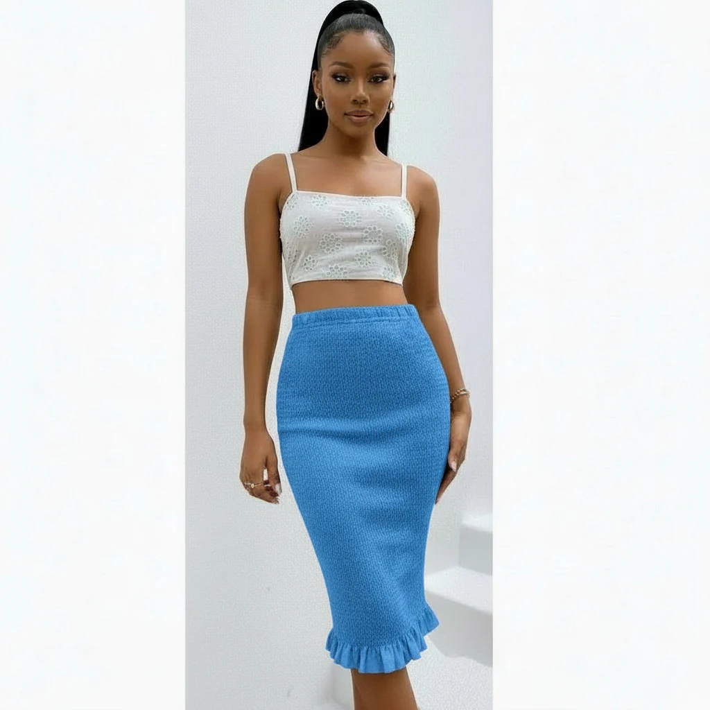 Sexy Ruffle Midi Skirt - Image 4