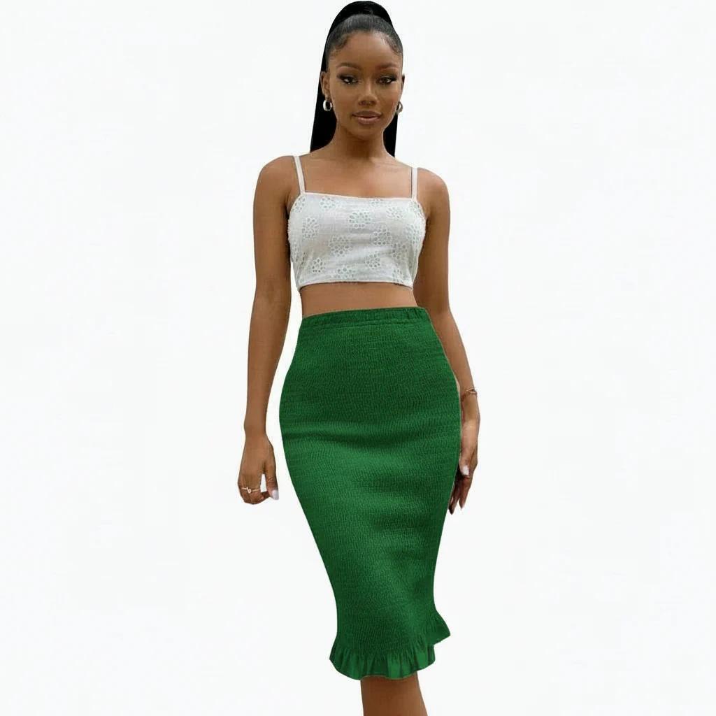 Sexy Ruffle Midi Skirt - Image 7
