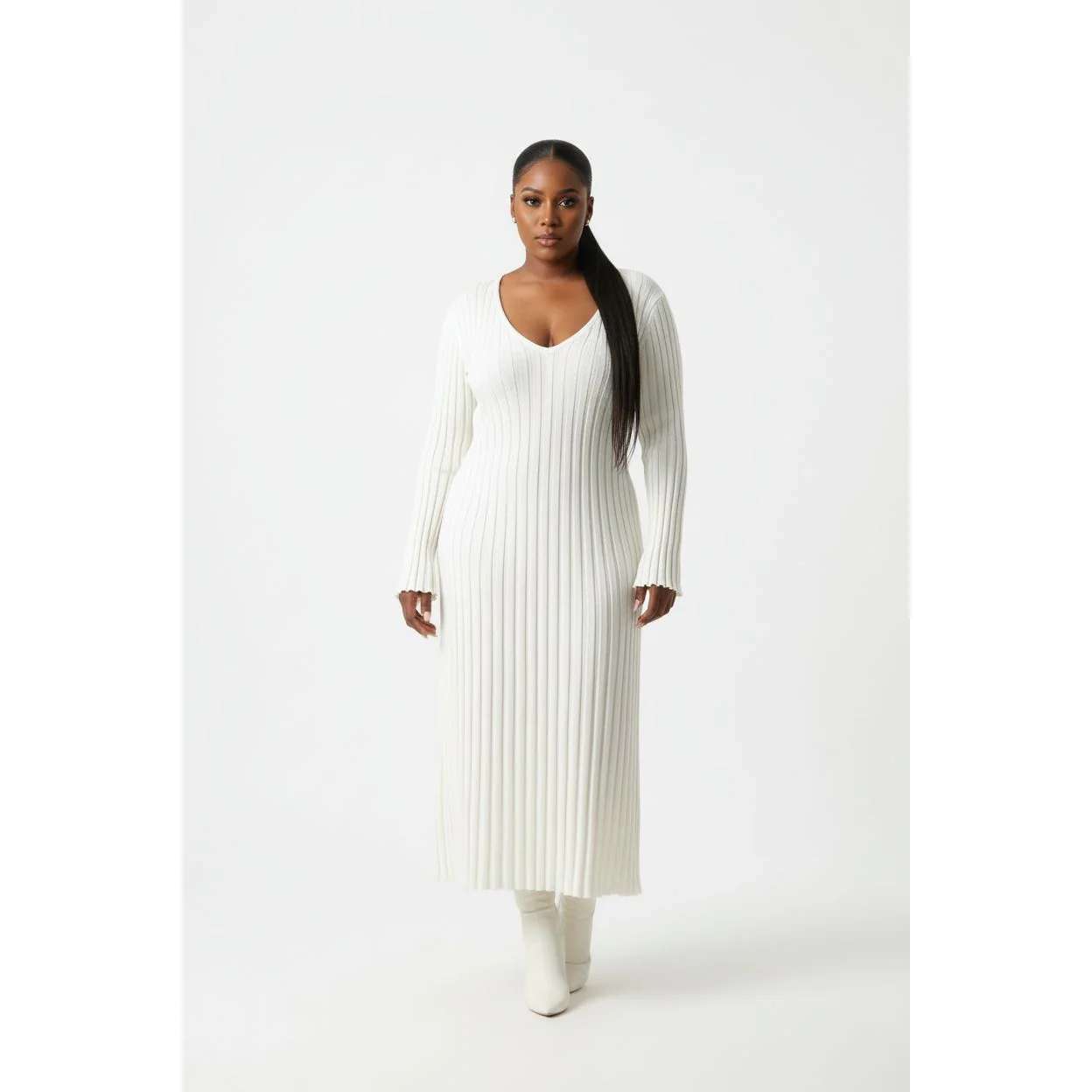Pleated Open Cuffs Maxi Dress - Image 3