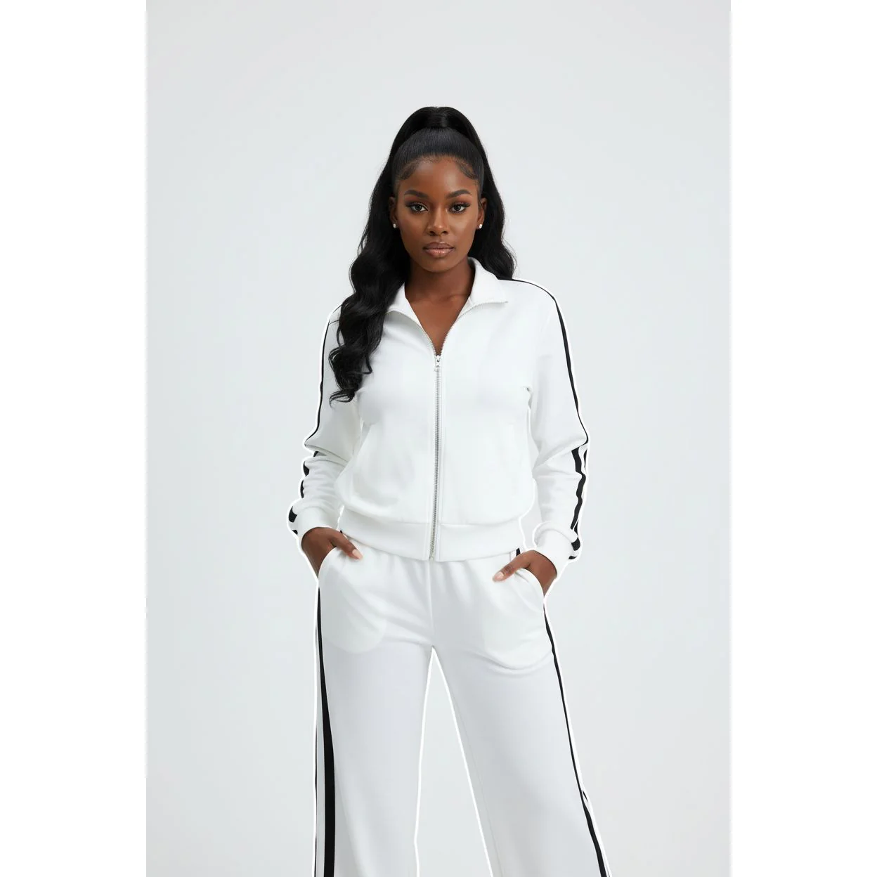 Classic Striped Tracksuit 2 Piece Set - Image 2