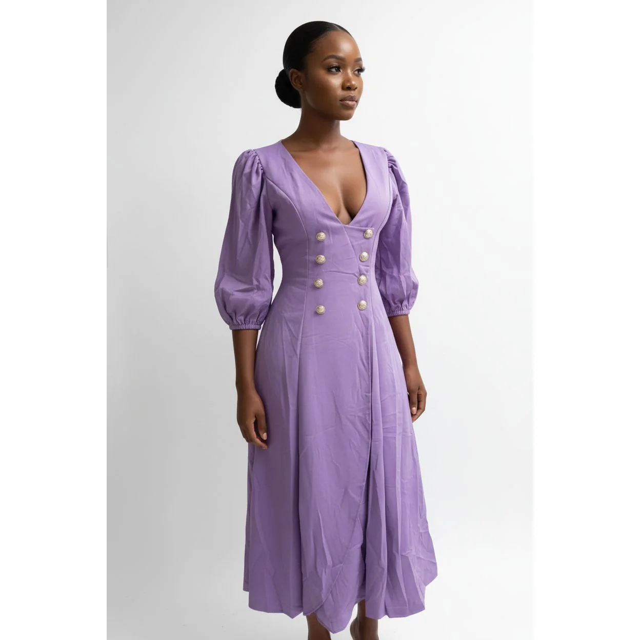 Plus Size Classy Deep V-Neck Bodycon Dress - Image 5