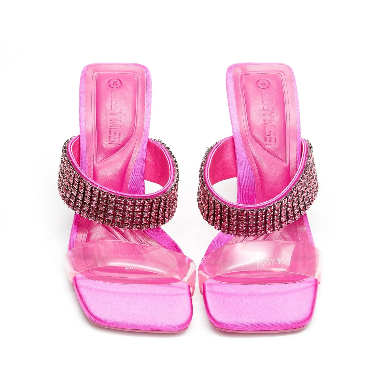 Classy Rhinestone Short Heel Sandals - Image 11