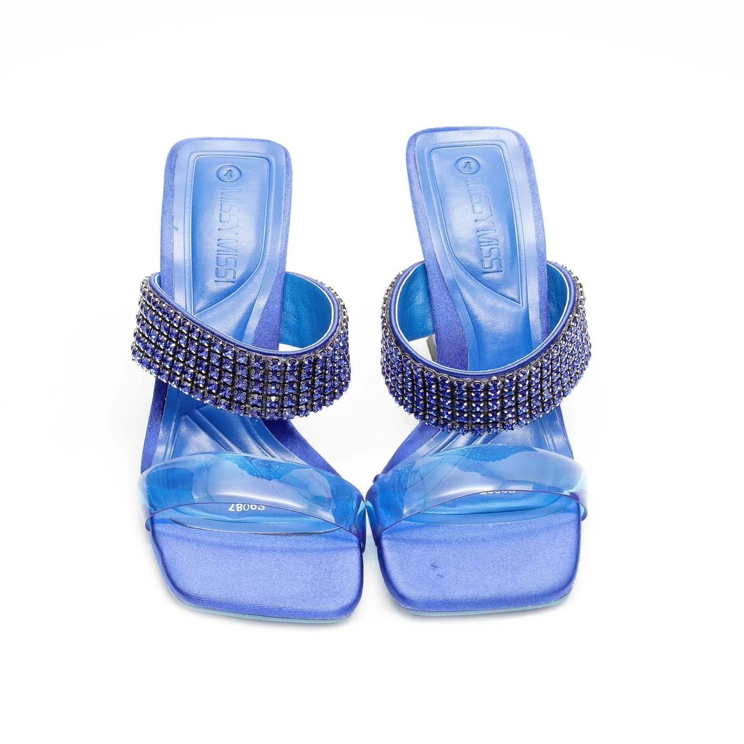 Classy Rhinestone Short Heel Sandals - Image 12
