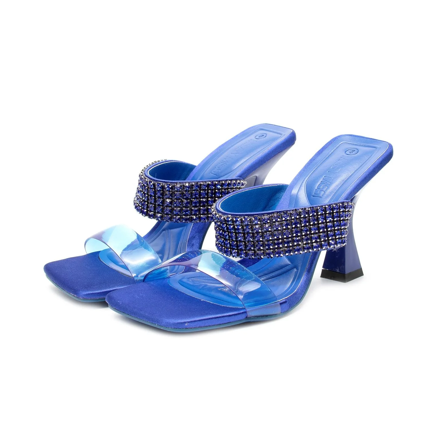 Classy Rhinestone Short Heel Sandals - Image 8