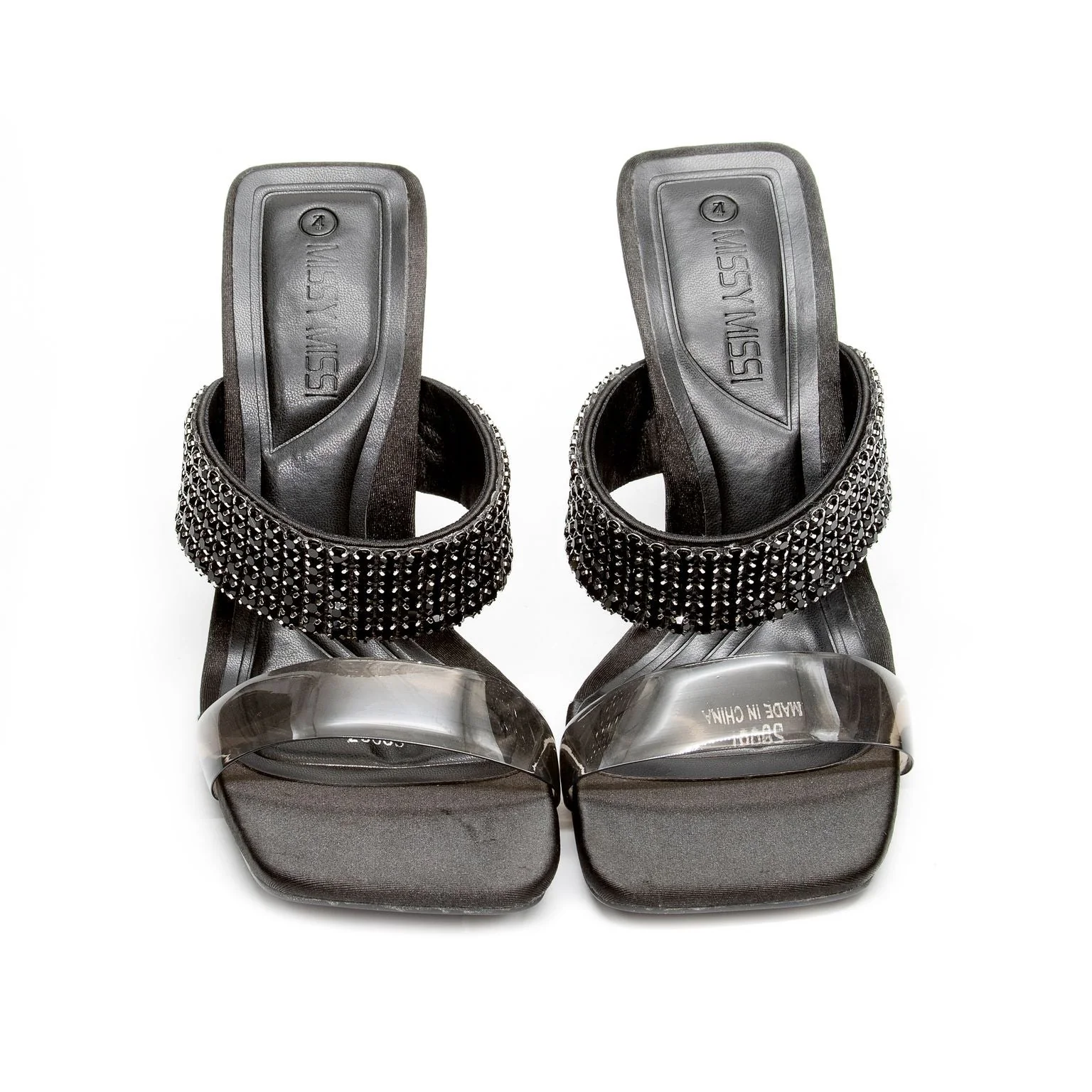 Classy Rhinestone Short Heel Sandals - Image 9