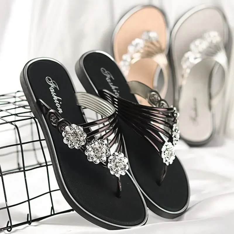 Classy Rose Flat Sandals - Image 4