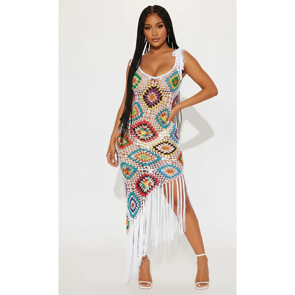 Coastal Cruise Crochet Mini Dress