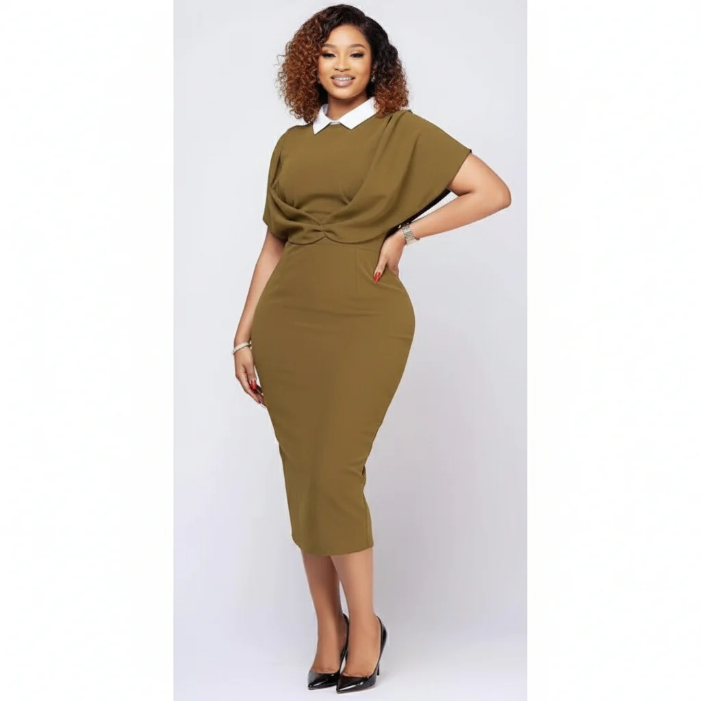 Collar Sleeveless Bodycon Dress - Image 2