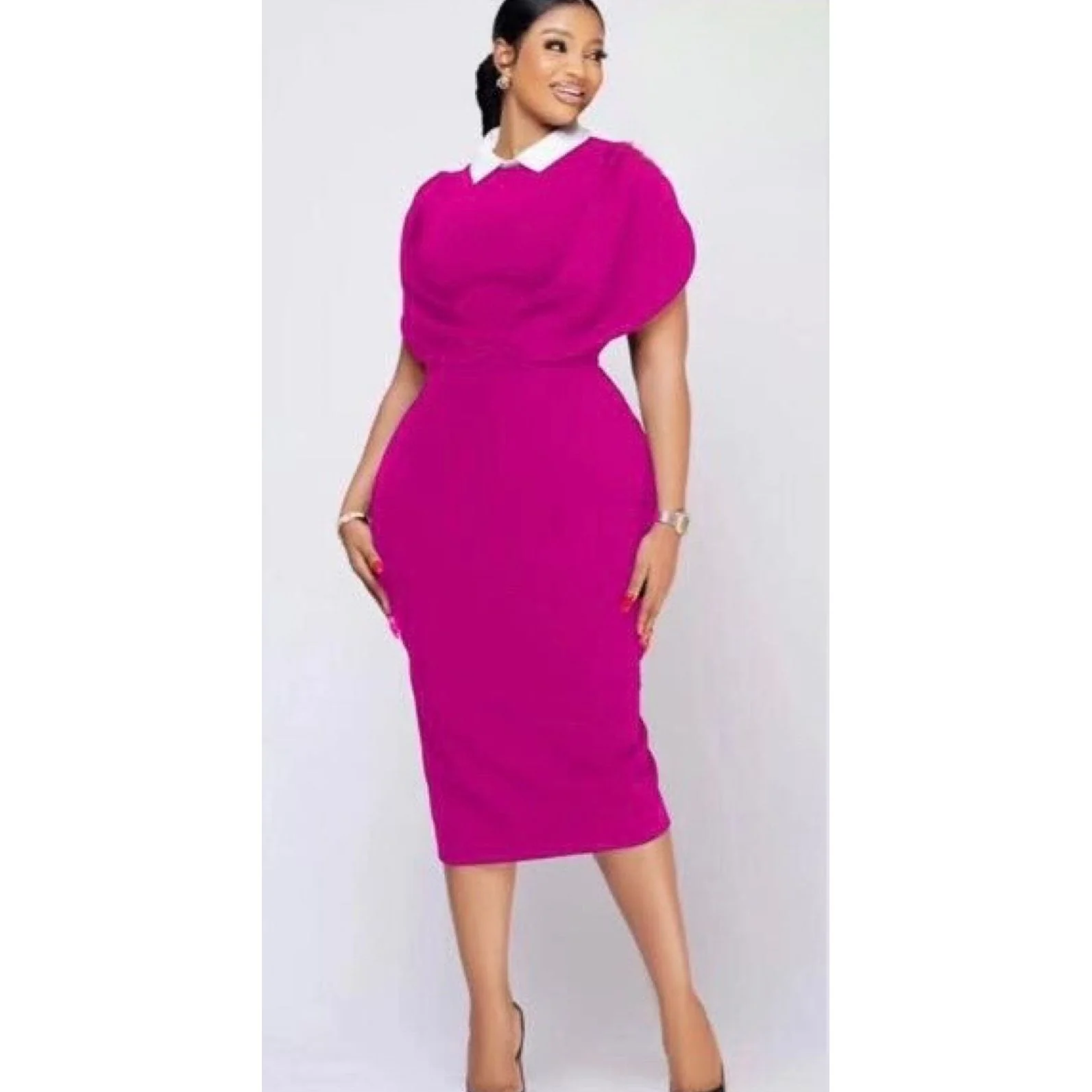 Collar Sleeveless Bodycon Dress - Image 4