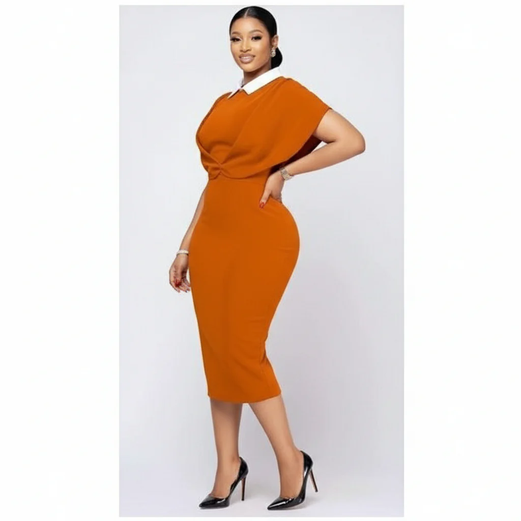 Collar Sleeveless Bodycon Dress - Image 5