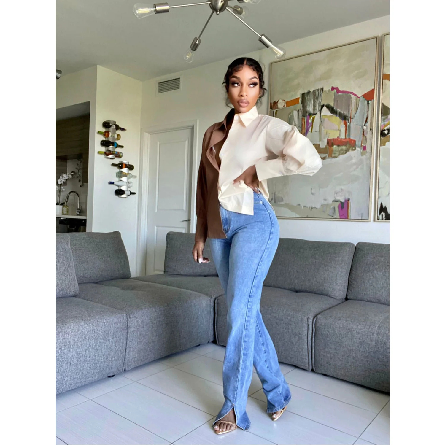 Color block long sleeve shirt - Image 6