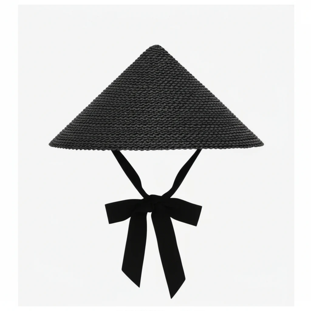 Conical Summer Wide Brim Straw Lace-up Straw Beach Hat - Image 3