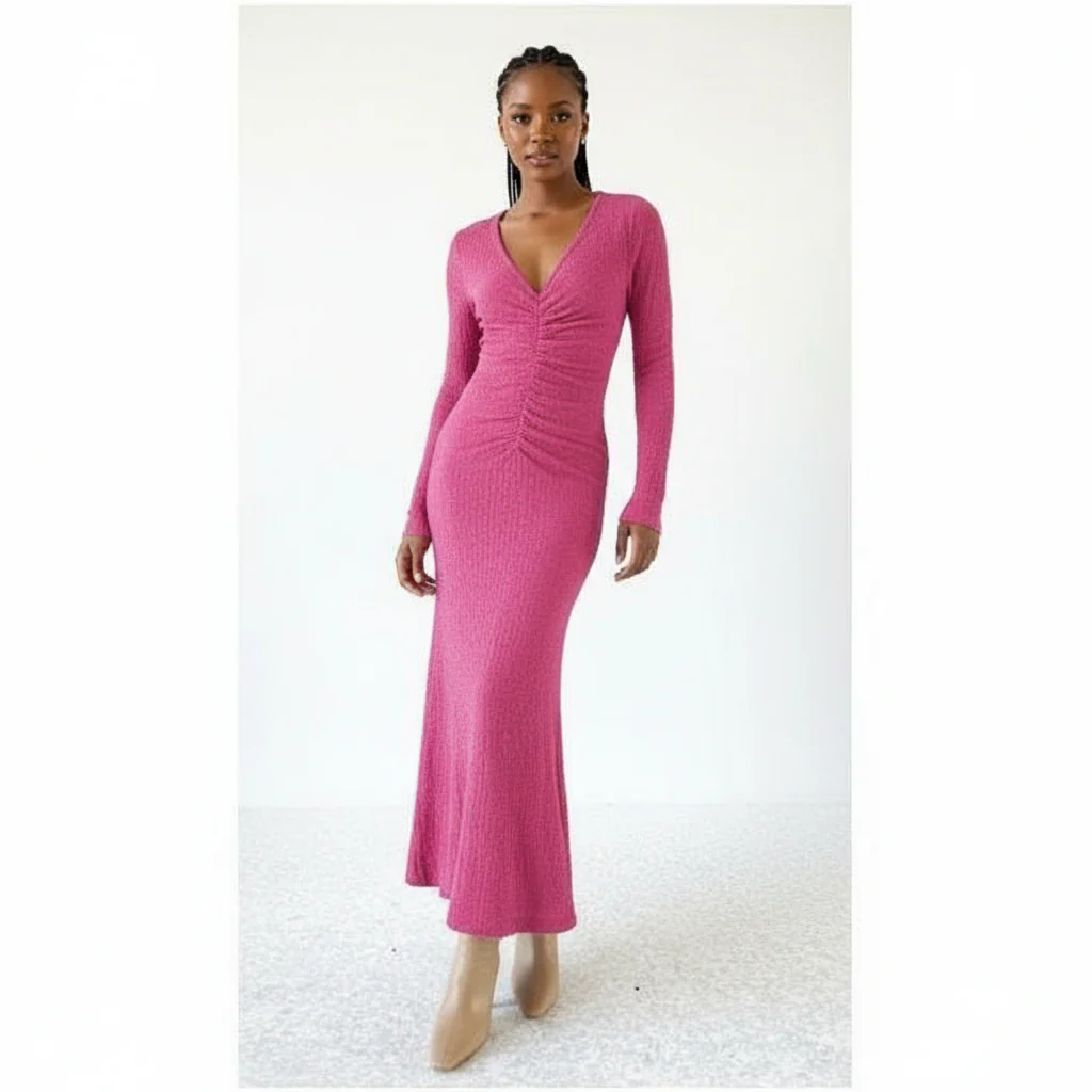 Contrast Lace Cinching Waist A-Line Maxi Dress - Image 2