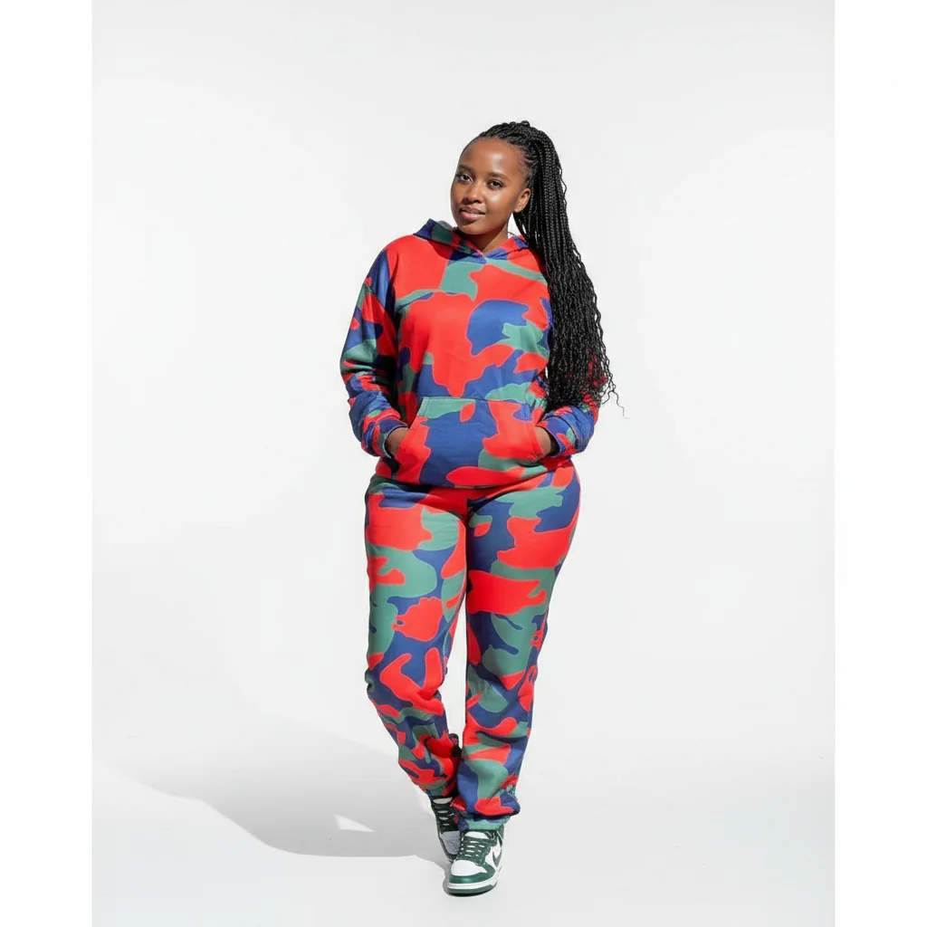 Camouflage Hooded Tracksuit Set - Image 2