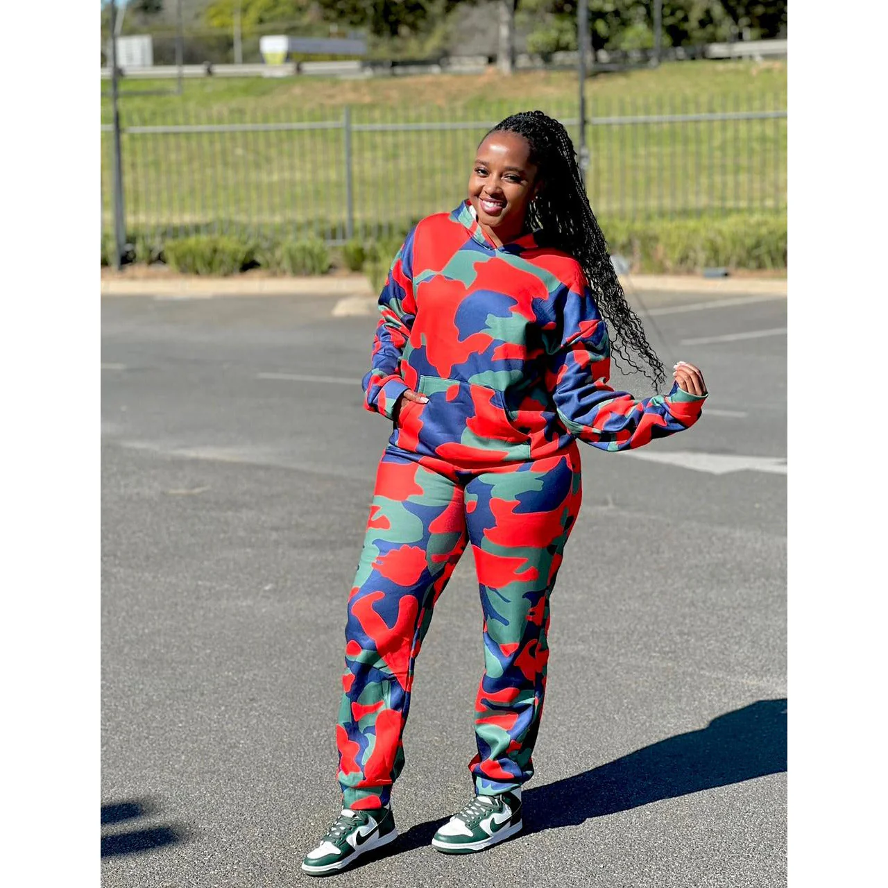 Camouflage Hooded Tracksuit Set - Image 9