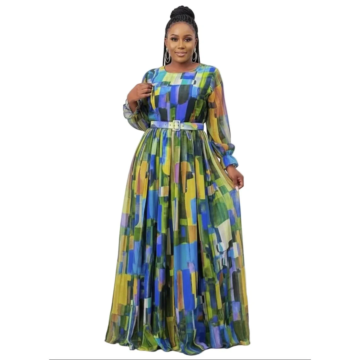 Multi-Color Floral Print Maxi Dress - Image 2