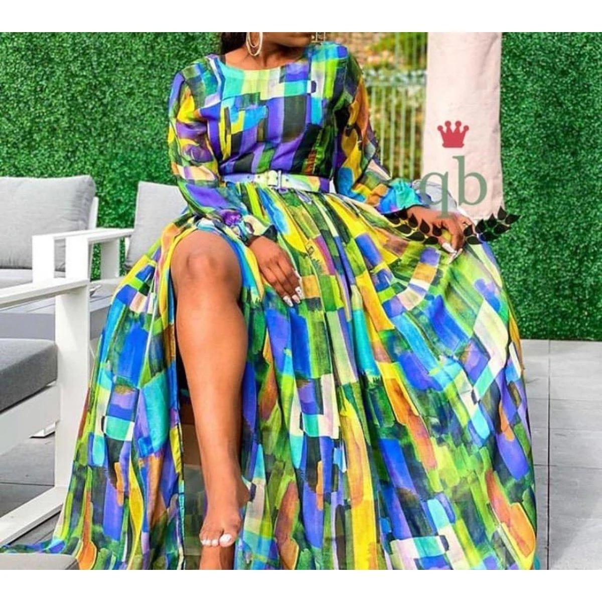 Multi-Color Floral Print Maxi Dress - Image 3