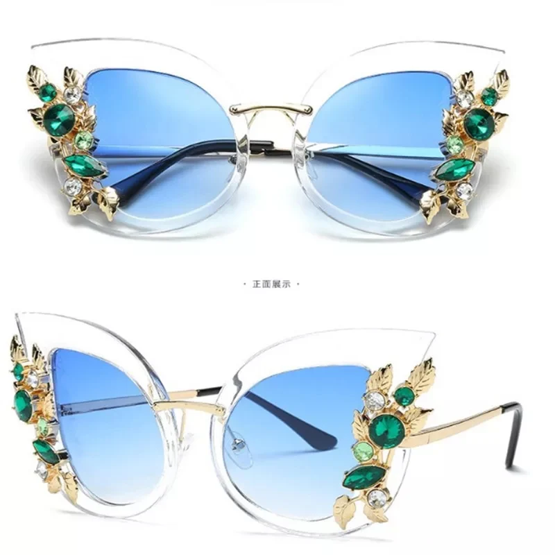 Flower Rhinestone Sunglas - Image 5