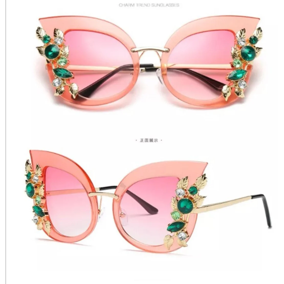 Flower Rhinestone Sunglas - Image 7