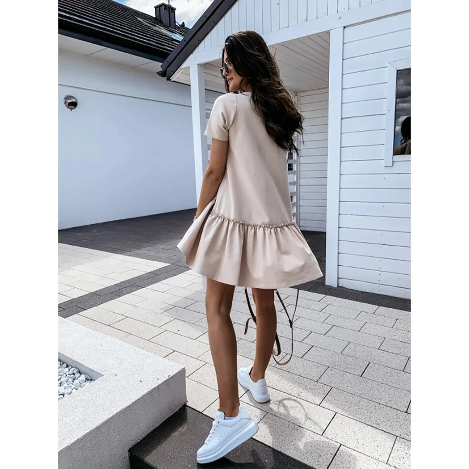Round Neck Ruffle Dress - Image 6