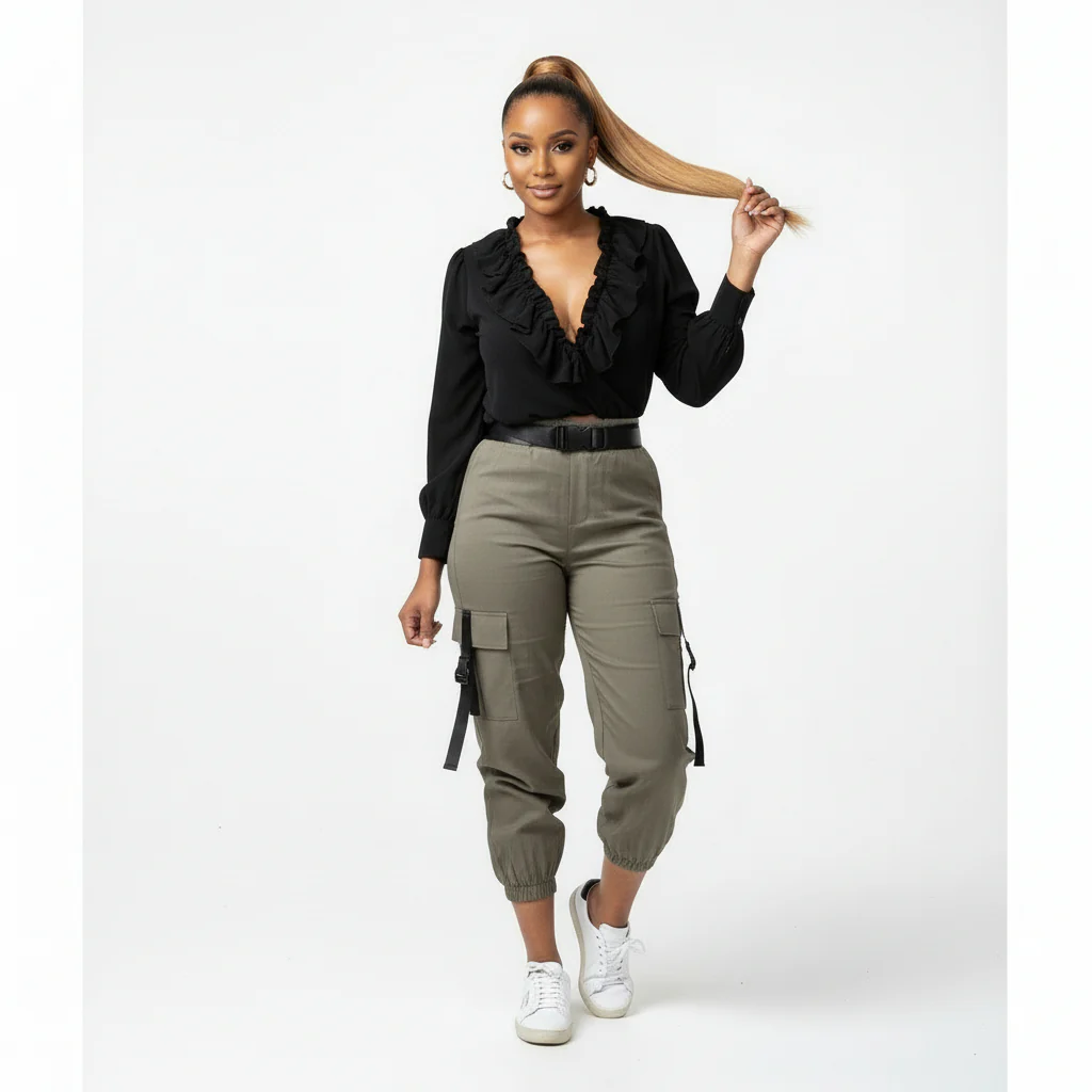 Side Pocket High waist Cargo Pant - Image 6