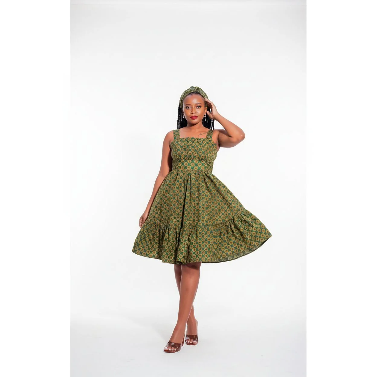 Sleeveless Mini Ankara Dress - Image 2
