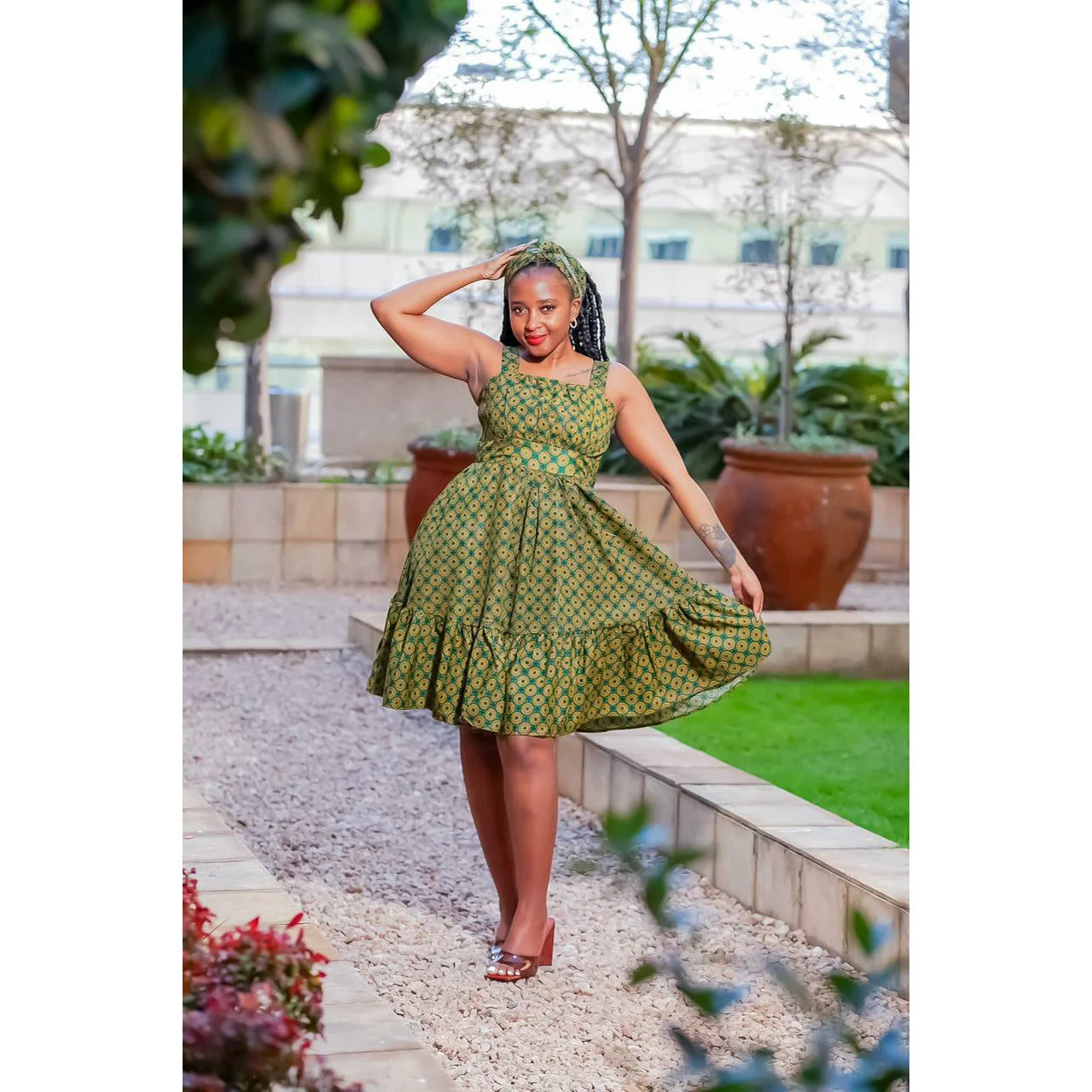 Sleeveless Mini Ankara Dress - Image 6