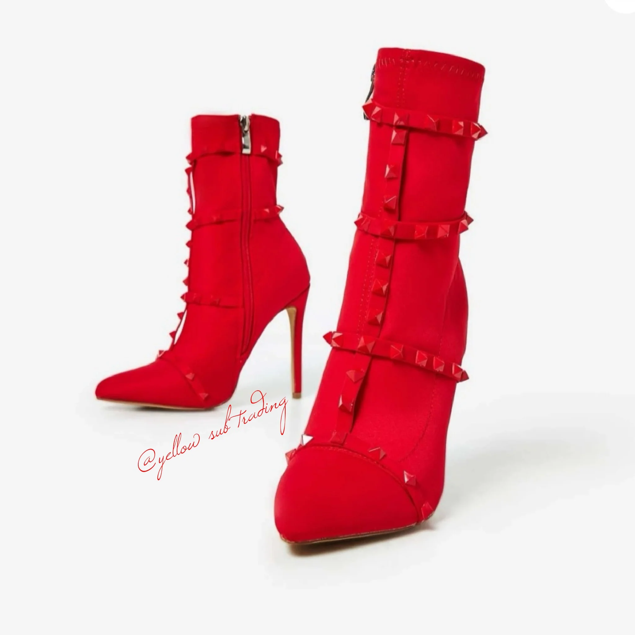 Studded Detail Sock Boots - Image 8