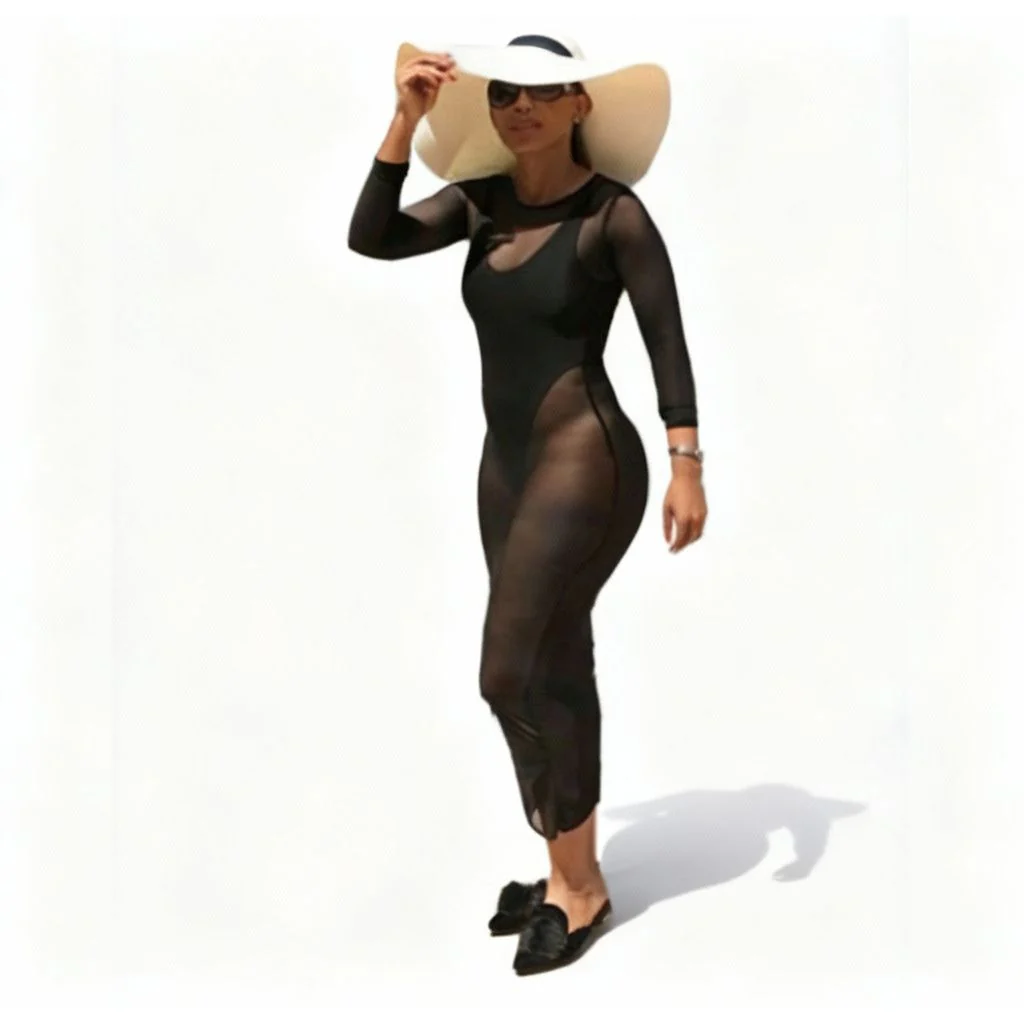 Swimming Suit See-through Cover Up - Image 6