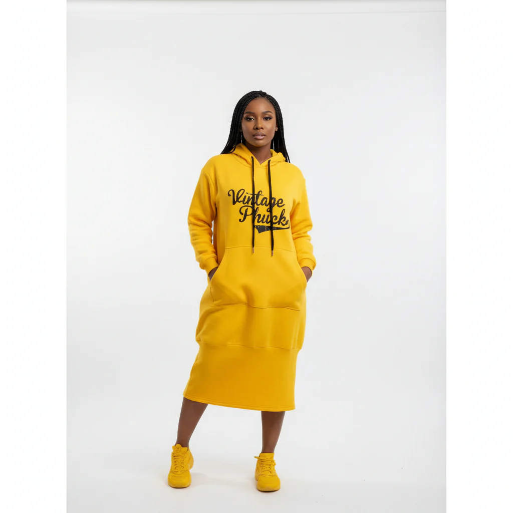 Vintage Hooded Sweater Dress